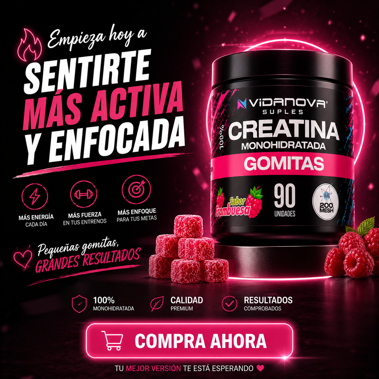 PowerBerry Creatine Gummies™ Creatina monohidratada